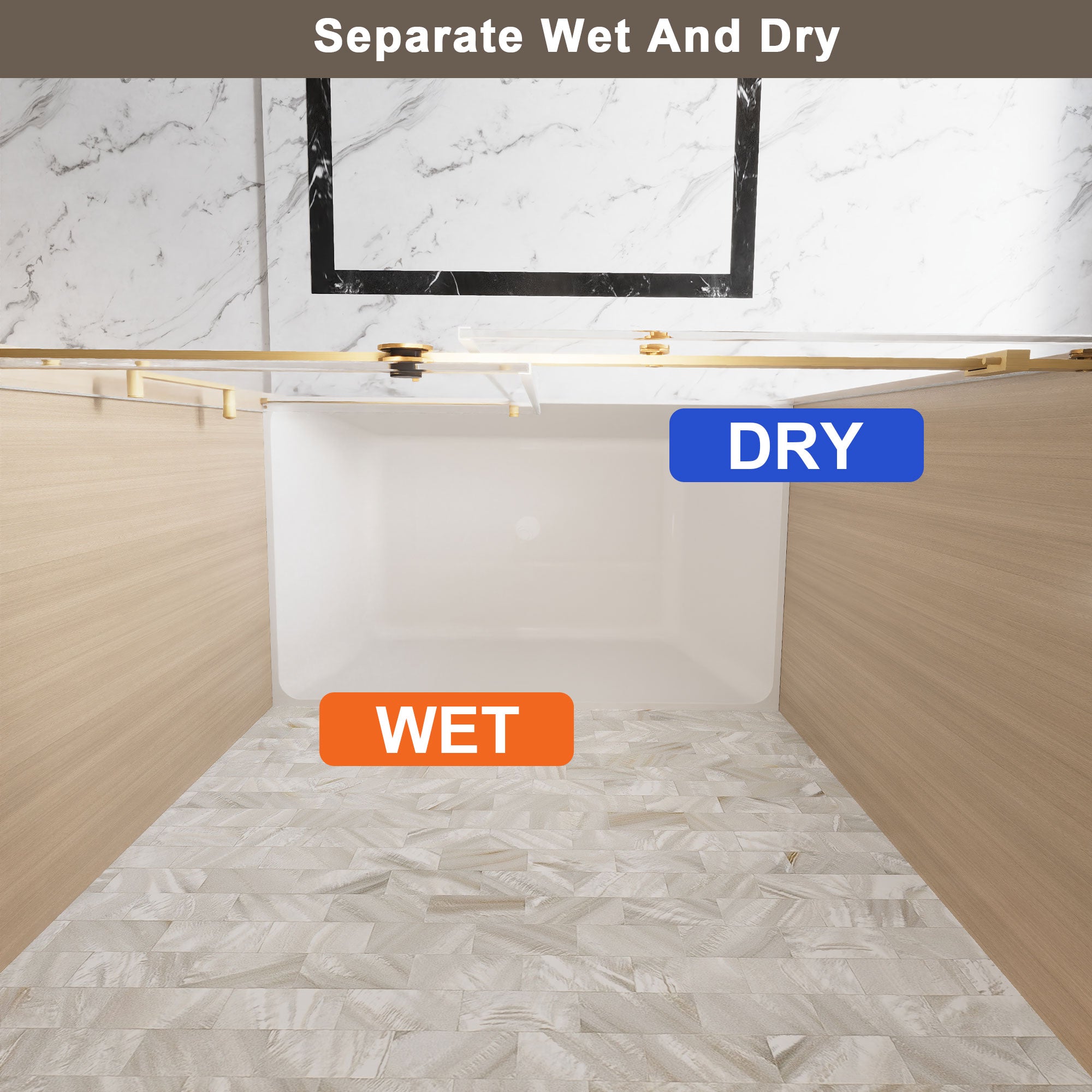 Frameless Single Sliding Shower Door 56-60"W x 60"H
