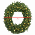 36-Inch Pre-Lit Green Christmas Wreath
