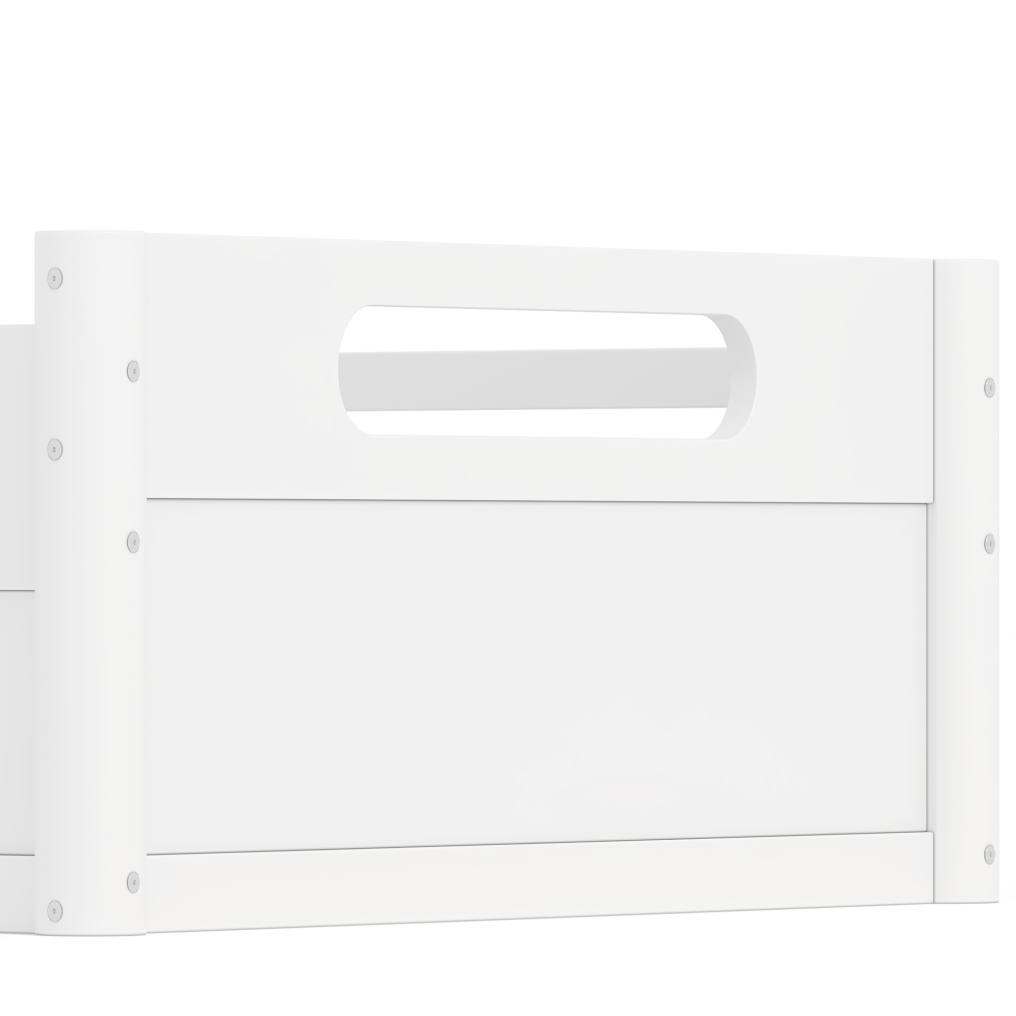 Twin Size Floor Platform Bed with Full-length Guardrails
