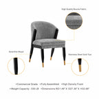 Ola Wood Chenille Dining Chair