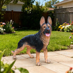 Outdoor German Shepherd Dog Statue Greeter Garden Decor