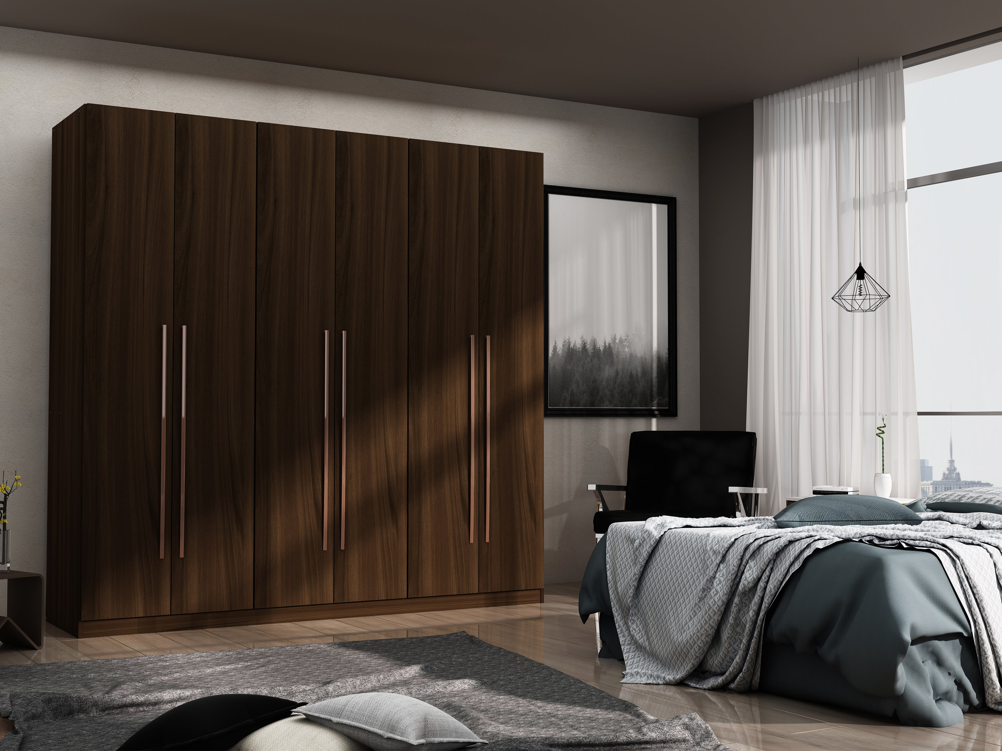 Gramercy 82" Wardrobe Closet in Chestnut