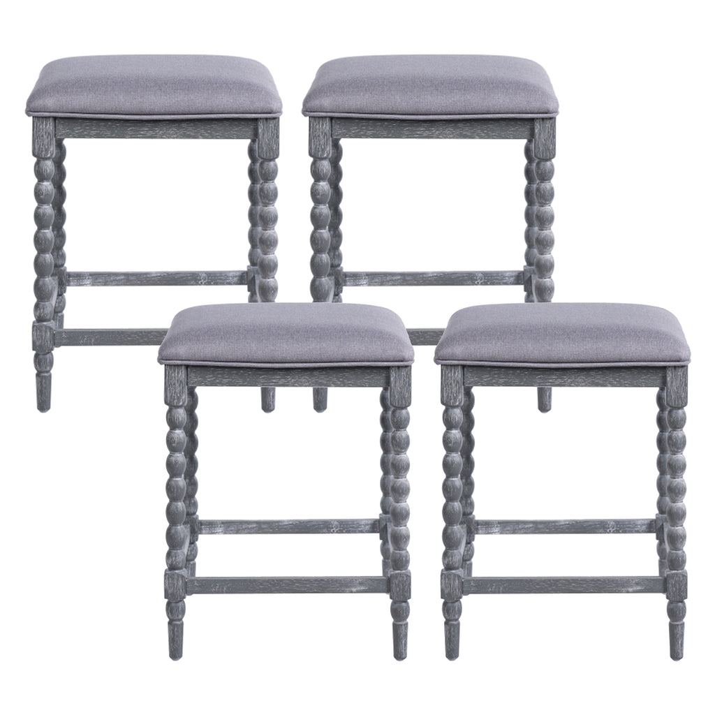 26" Counter Stools Set of 4 with Upholstered Seat