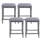 26" Counter Stools Set of 4 with Upholstered Seat