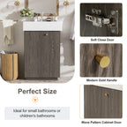 21.6" Modern Bathroom Vanity with Ceramic Sink
