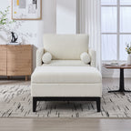 35.4" Wide Farmhouse Performance Upholstered Arm Chair with Ottoman