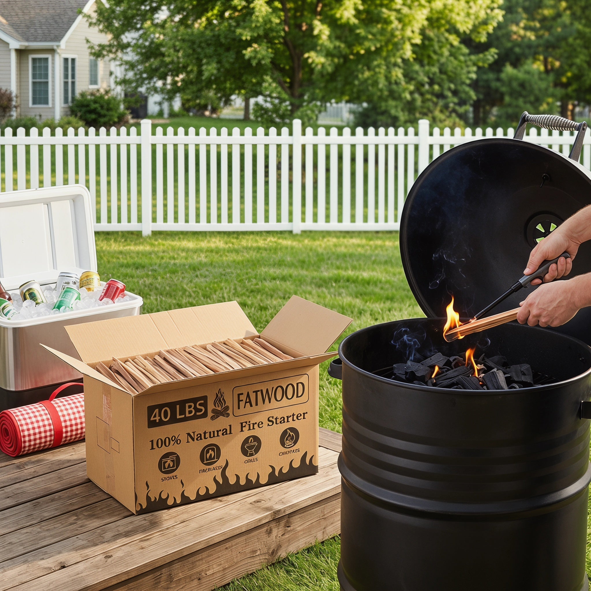 40 Lbs Fatwood Fire Starter Sticks, 100%