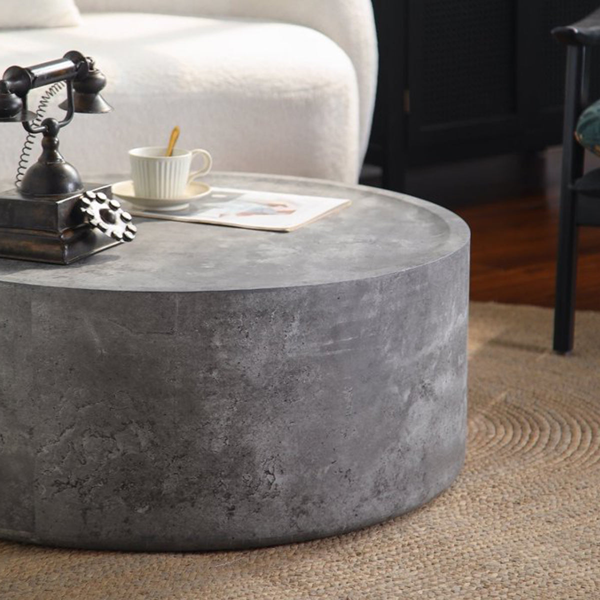 39.37" Round Coffee Table with Mars Pattern
