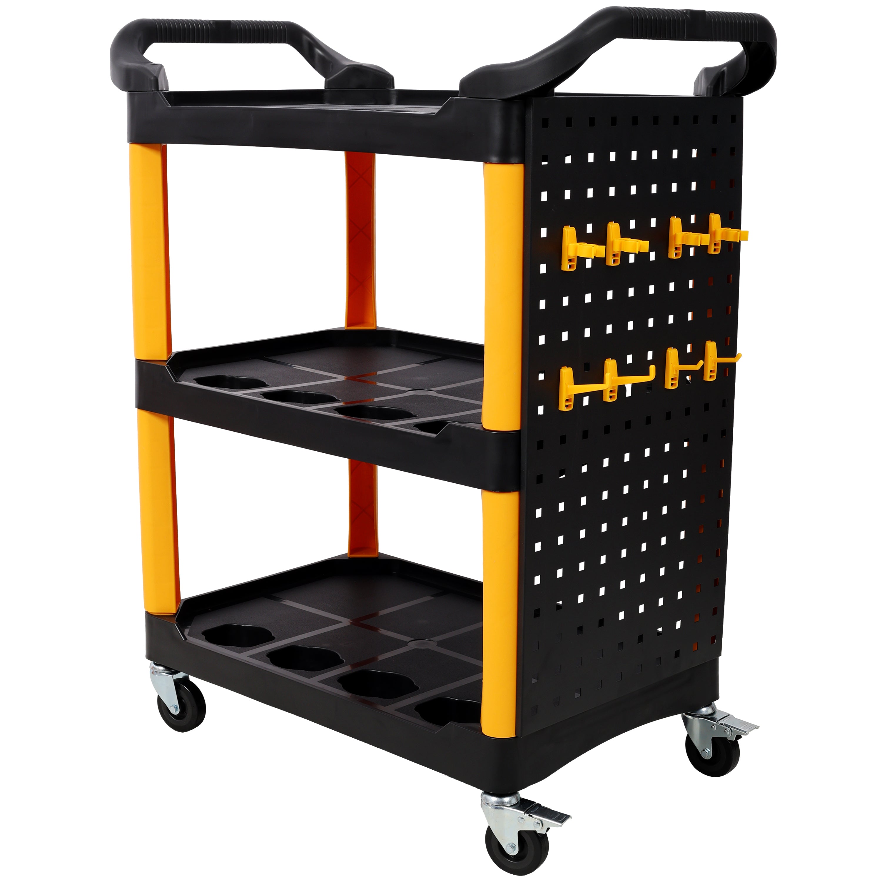 3 Tier Rolling Auto Detail Cart With Wheels