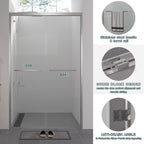 44-48"x76" Aluminum Frame Double Sliding Shower Door