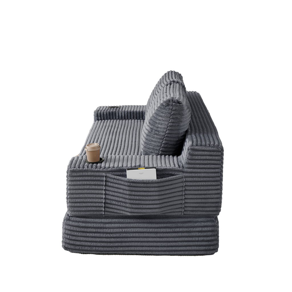 70.8-Inch Corduroy Two-in-One Sofa Bed