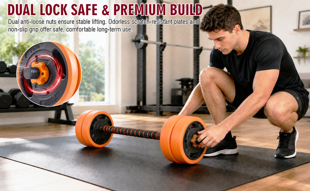 66LB Adjustable Dumbbell Set, 4-in-1 Convertible Weights