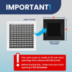 AC Register Vent Cover 12X12 Inch - Box of 10