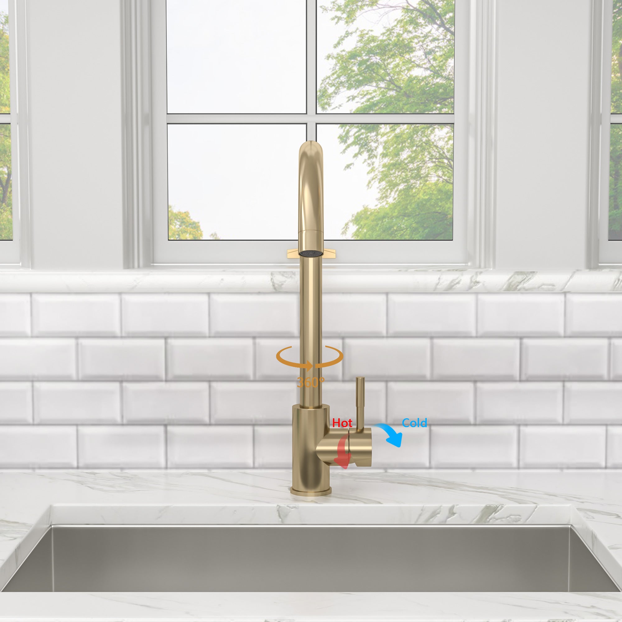Kitchen Sink Faucet with Single Handles