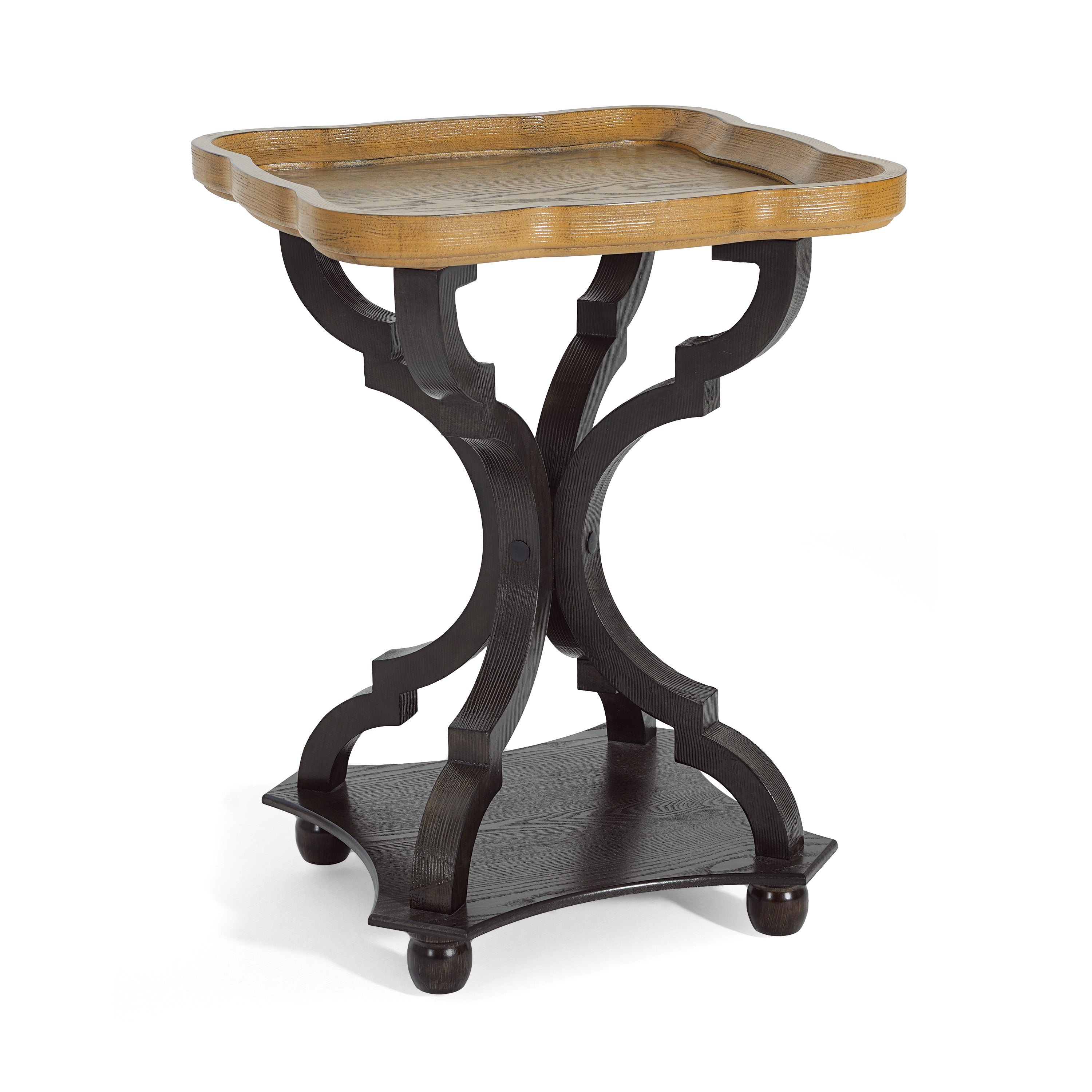 Natural and Black End Table