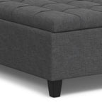 Harrison 40 Inch Wide Large Square Coffee Table Storage Ottoman