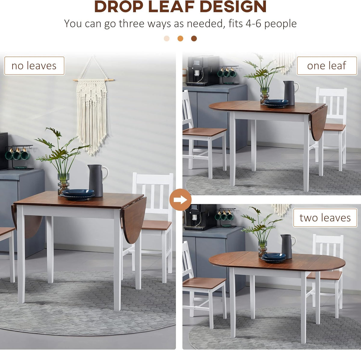 DFW Solid Wood Folding Dining Table