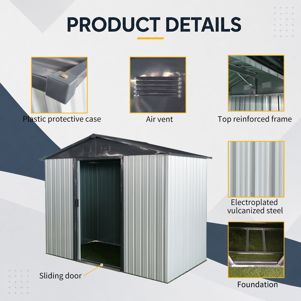 8ft x 4ft Outdoor Metal Storage Shed