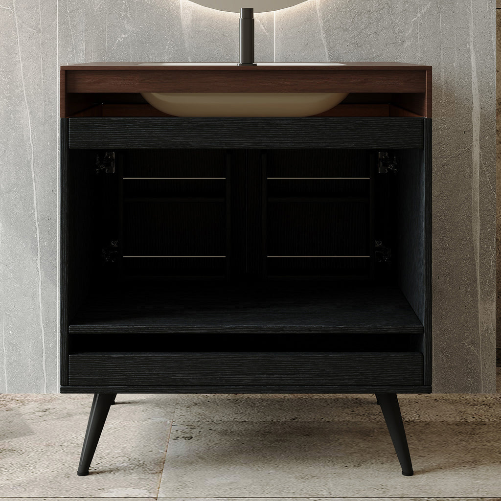 Contemporary Free-standing Bathroom Vanity with Faux Marble Top
