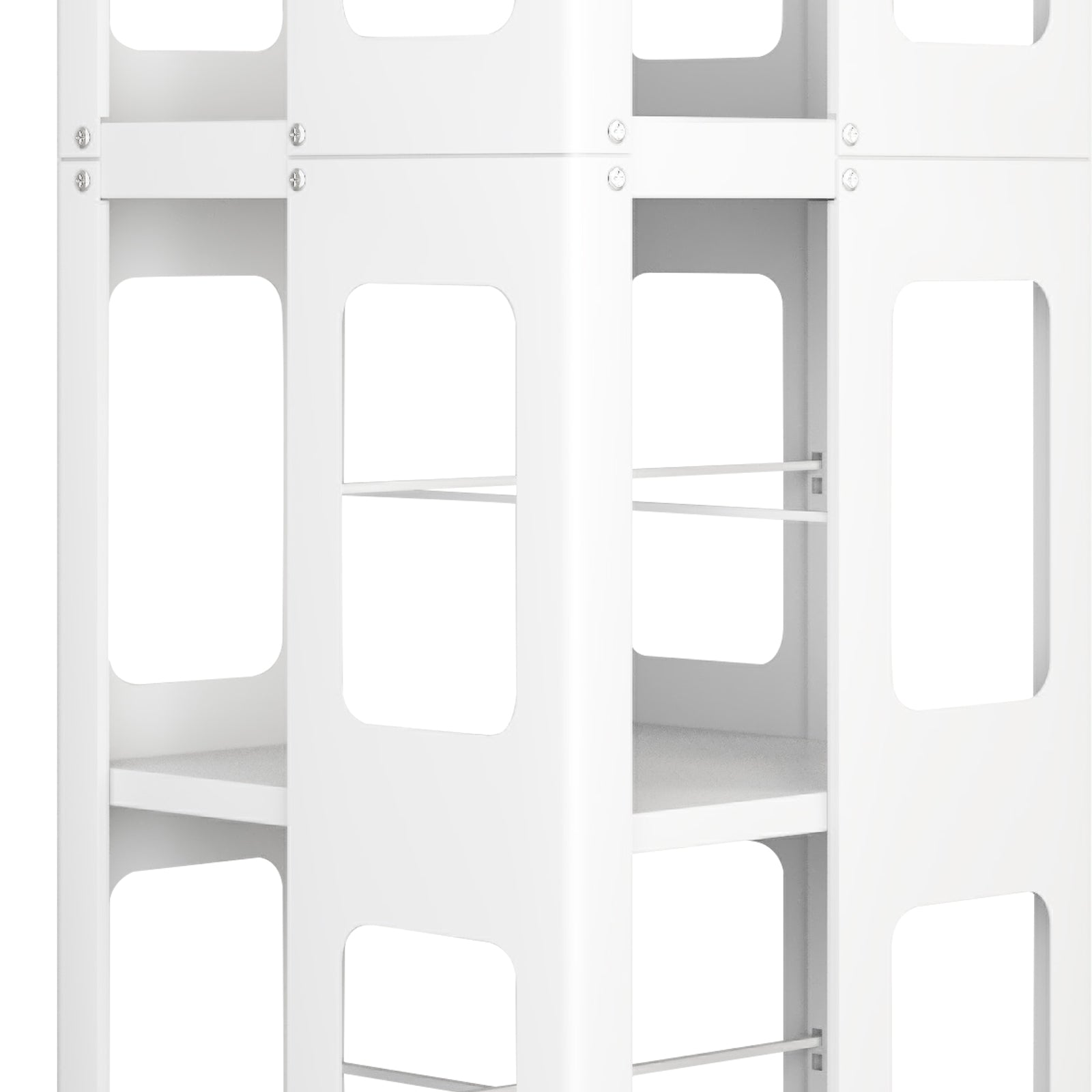 4-Tier All-Steel Rotating Bookshelf with 360° Wheels