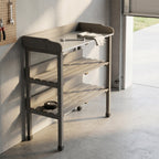 30″x14.5″×35.5″ Potting Table with Metal Tabletop
