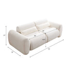 79 in. Round Arm Cloud Curved 3 Seater Modern Upholstered Chenille Sofa