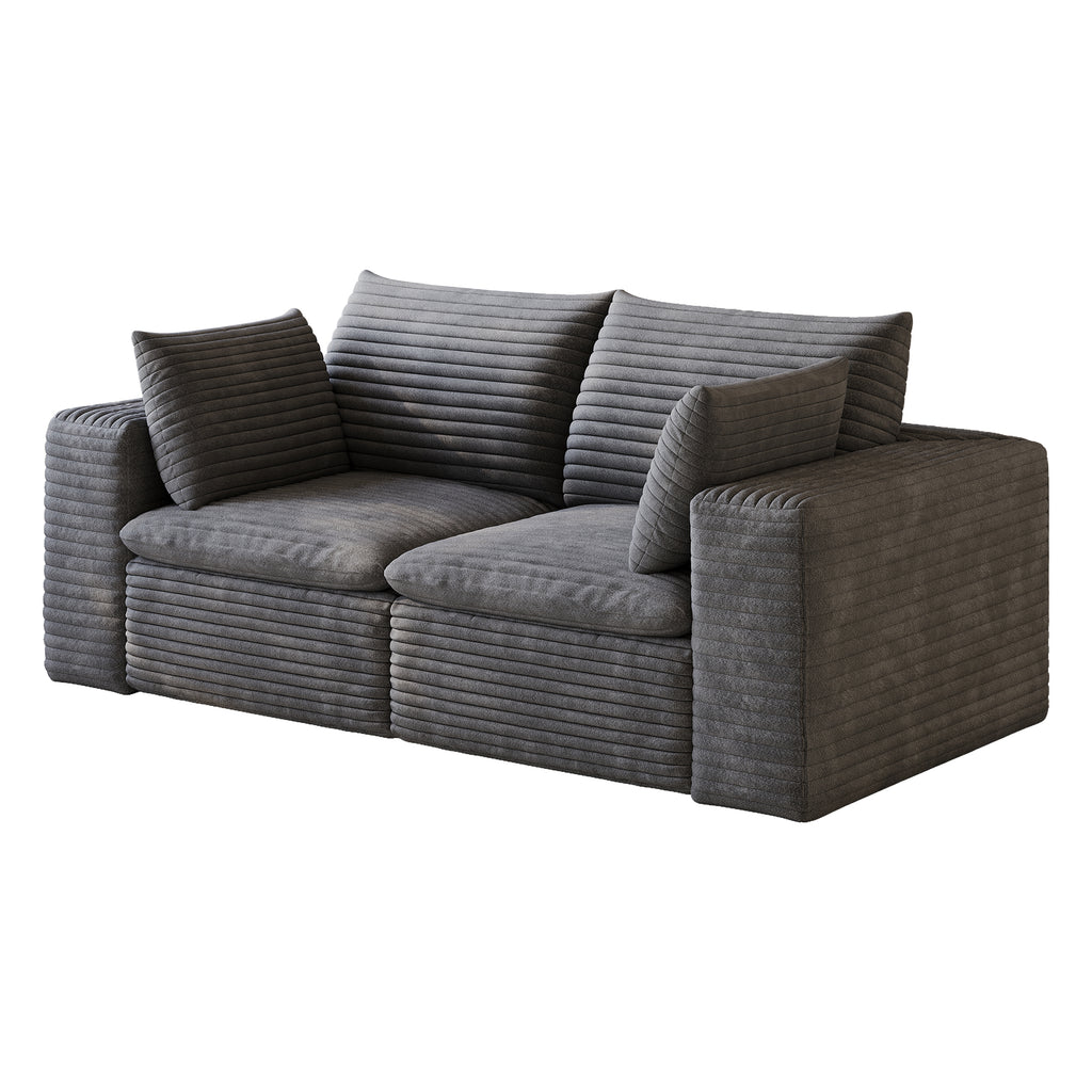 71" Cloud Sofa - Corduroy Fabric, Deep Seat Couch