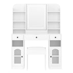 43.2" Vanity Desk with LED Mirror and RGB Light Cabinets