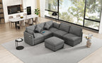 86.6" Modular Sectional Sofa with Movable Ottoman