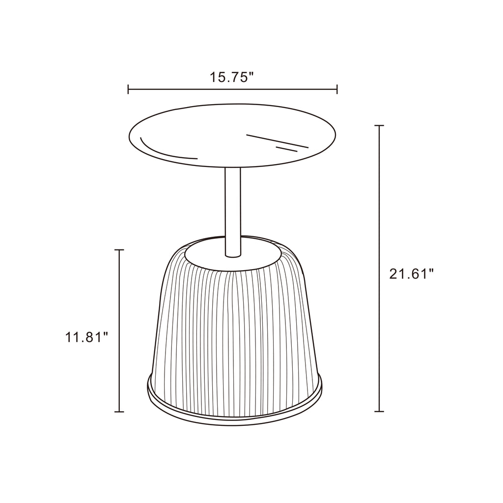 Anderson Metal Top Upholstered End Table