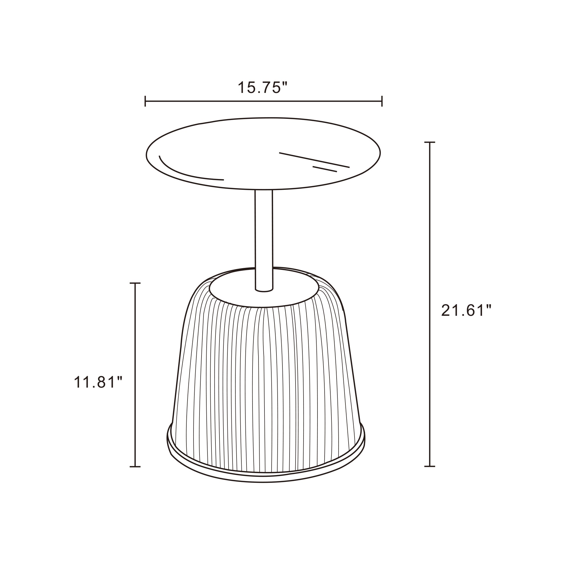 Anderson Metal Top Upholstered End Table