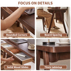 100% Solid Rubber Wood Computer Desk - Retro