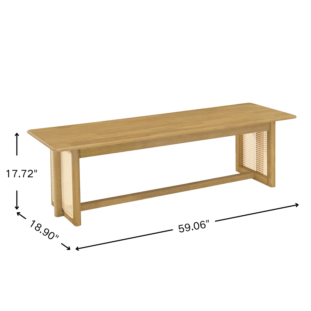 Natural Color Rubber Wood Dining Set with Plastic Rattan