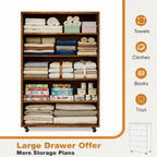 Rustic 5 Drawer Dresser on Wheels