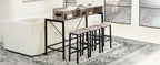 59 Inch Bar Table with Power Socket and LED Light Set