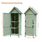 Outdoor Wooden Storage Shed, Tall Narrow Garden Tool Cabinet