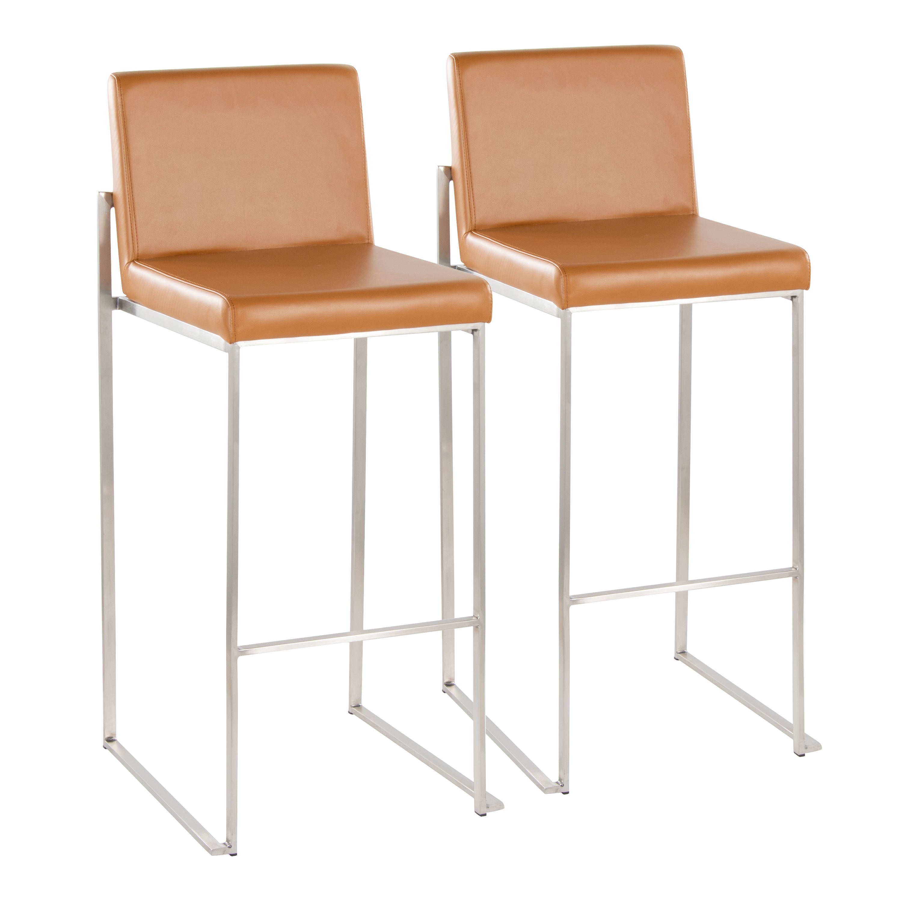 30" Contemporary High Back Barstool Set of 2