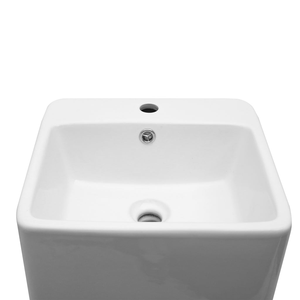 16" Classic Ceramic Bathroom Vanity Sink