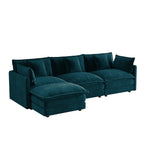 Oversize 3-Seater Sofa with Ottoman for Living Rooms
