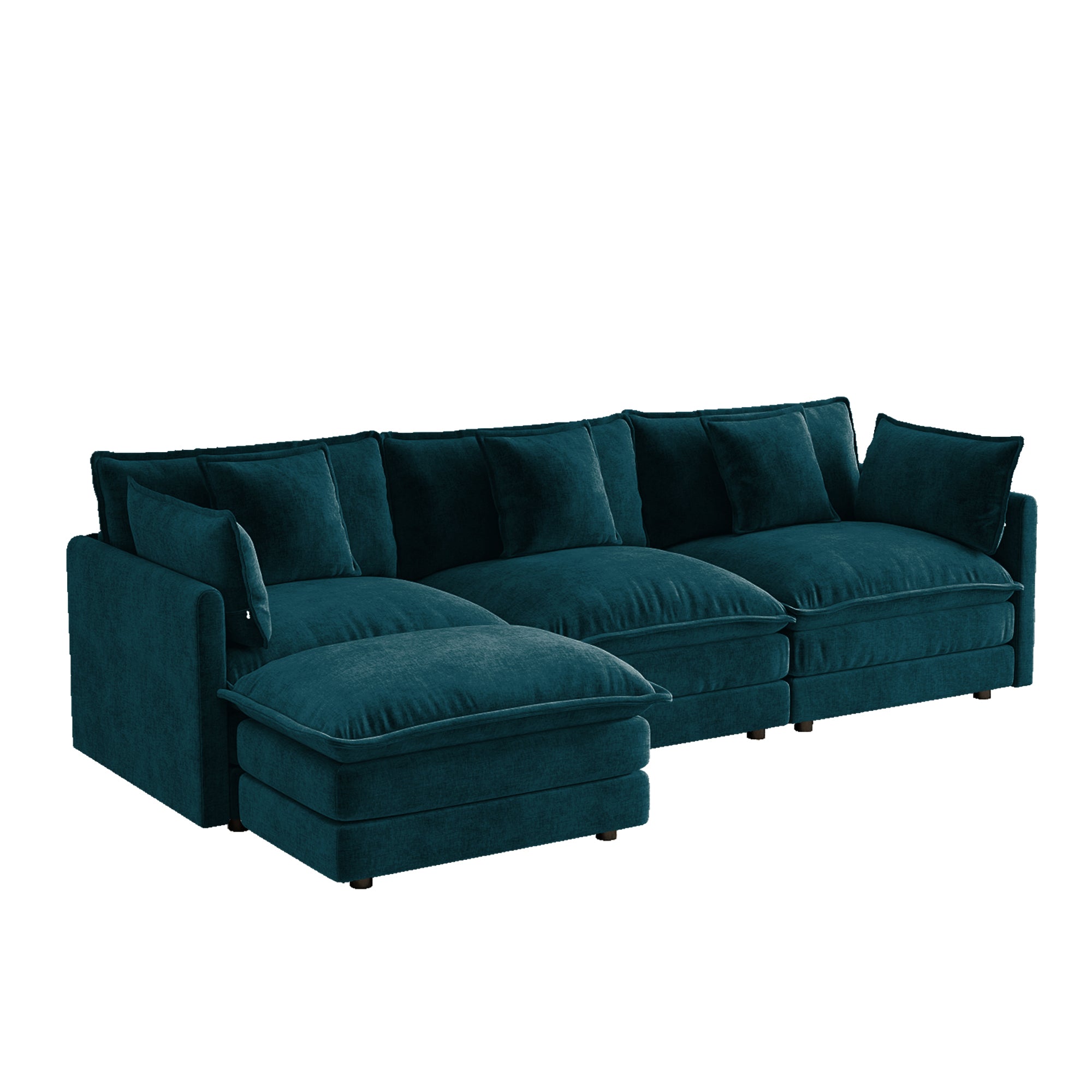 Oversize 3-Seater Sofa with Ottoman for Living Rooms