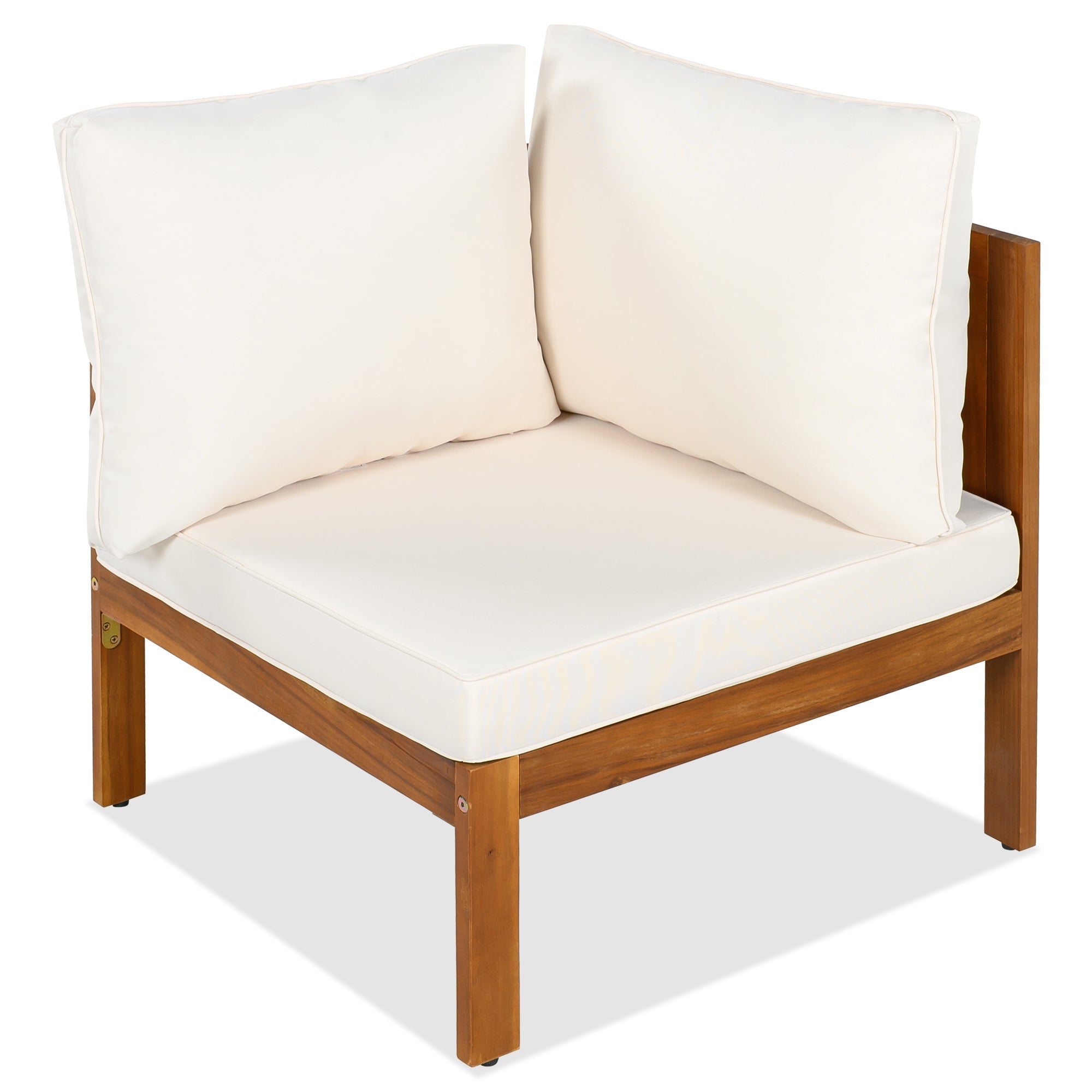 GO 4 Pieces Outdoor Acacia Wood Sofa Set with Coffee Table