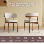 Mid-Century Modern Wood Feet Dining Chair Set of 2