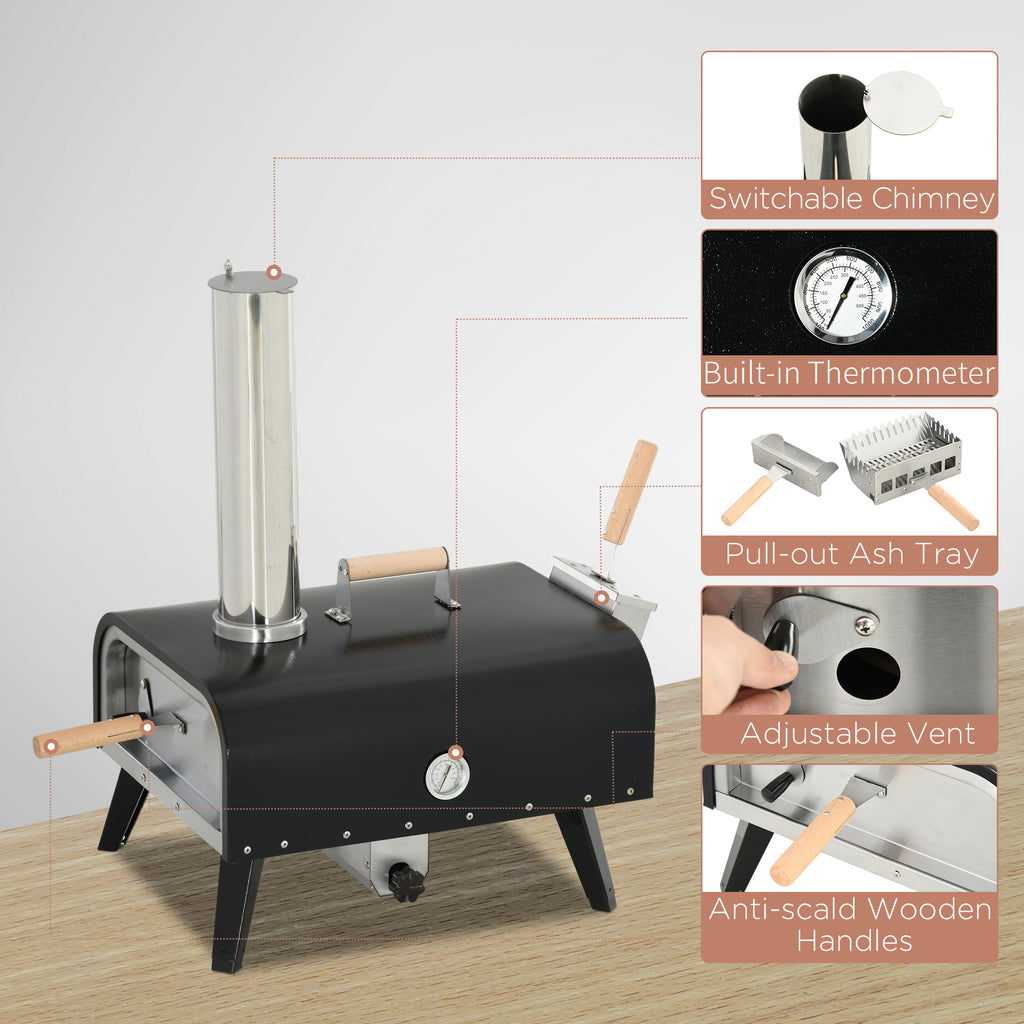 Outsunny Outdoor Pizza Oven with 12" Rotating Stone