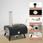 Outsunny Outdoor Pizza Oven with 12" Rotating Stone