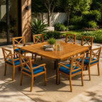 9-Piece Acacia Wood Outdoor Patio Dining Set