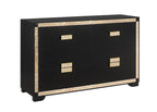 Lively Black/Gold Queen Bedroom Set