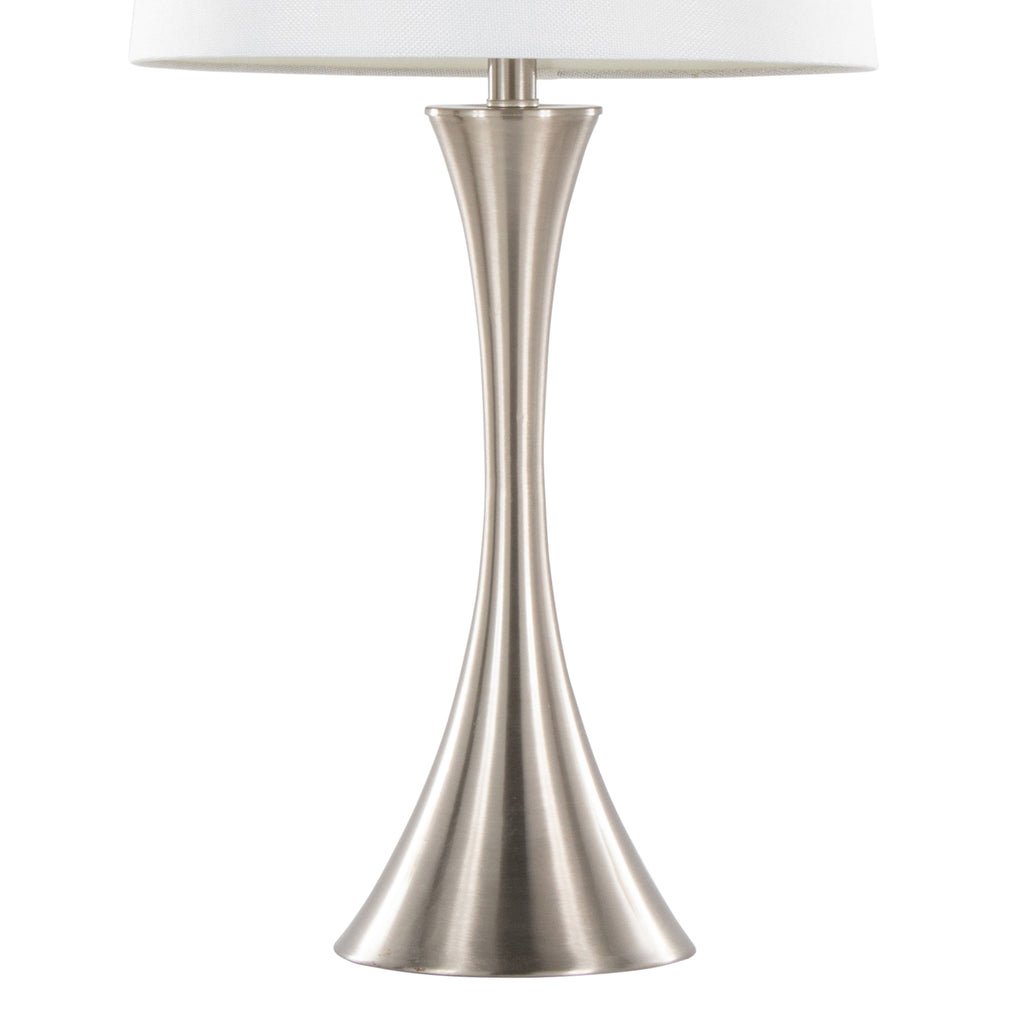 29" Contemporary Metal Table Lamp in Brushed Nickel