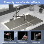 33" Drop-In Kitchen Sink with Pull-Out Faucet and Soap Dispenser