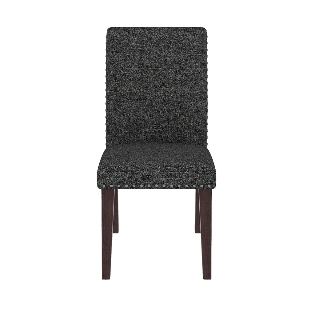 Upholstery Dining Chair Set of 2 in Grey and Brown