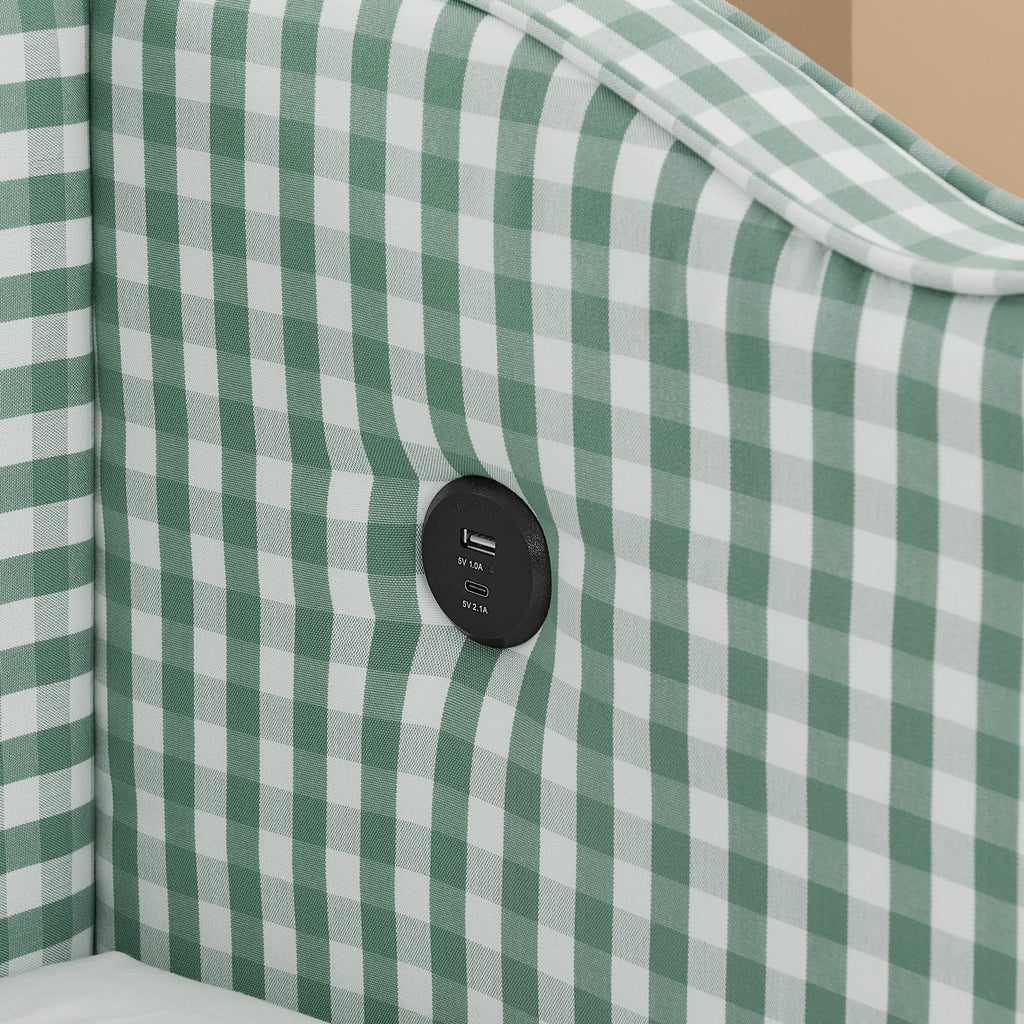 Cozy Gingham Daybed with Trundle Twin Size Sofa Bed